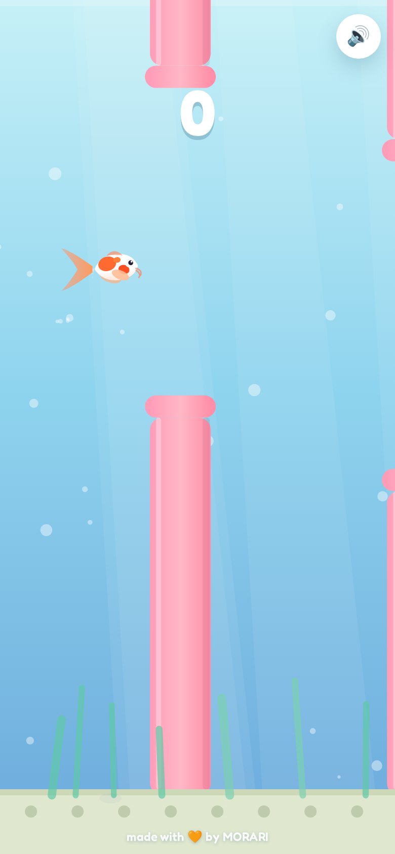 Flappy Koi on a phone, mid-run
