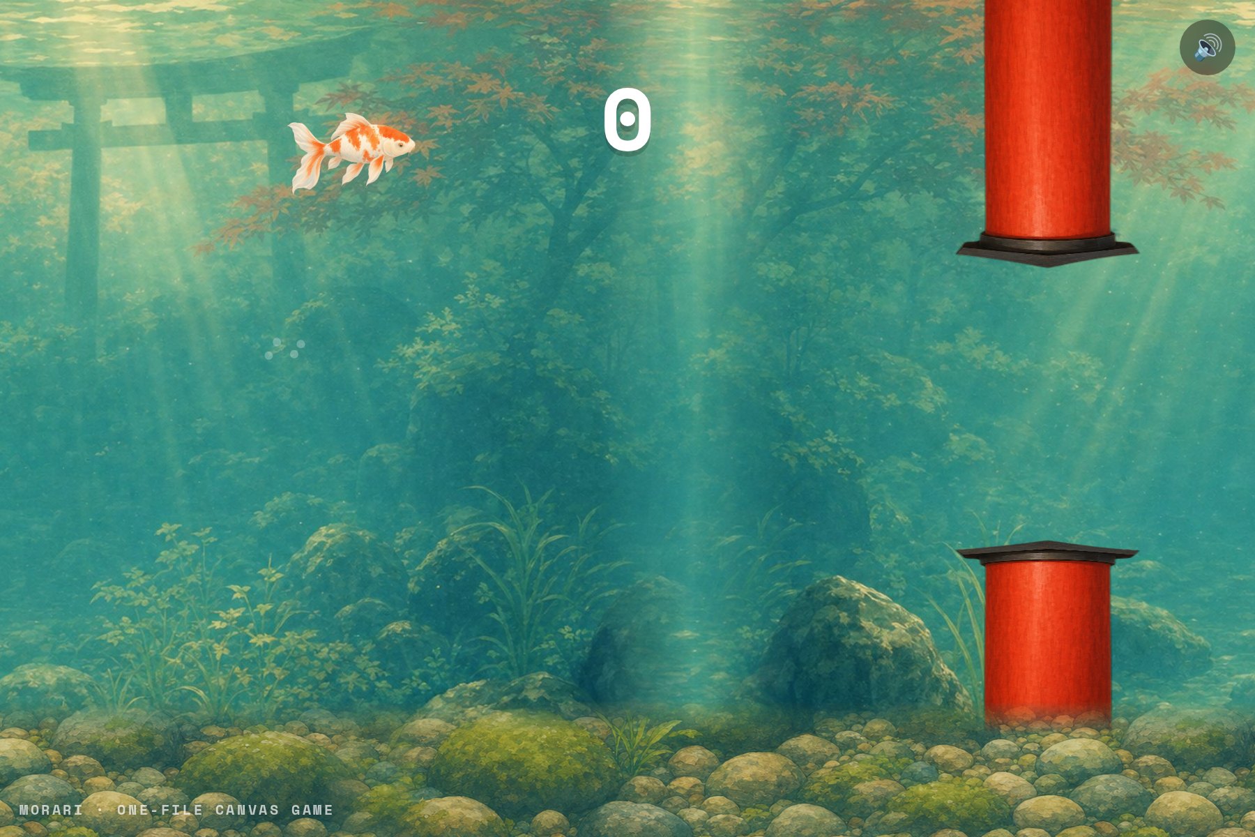 Version one: the painted koi set in play