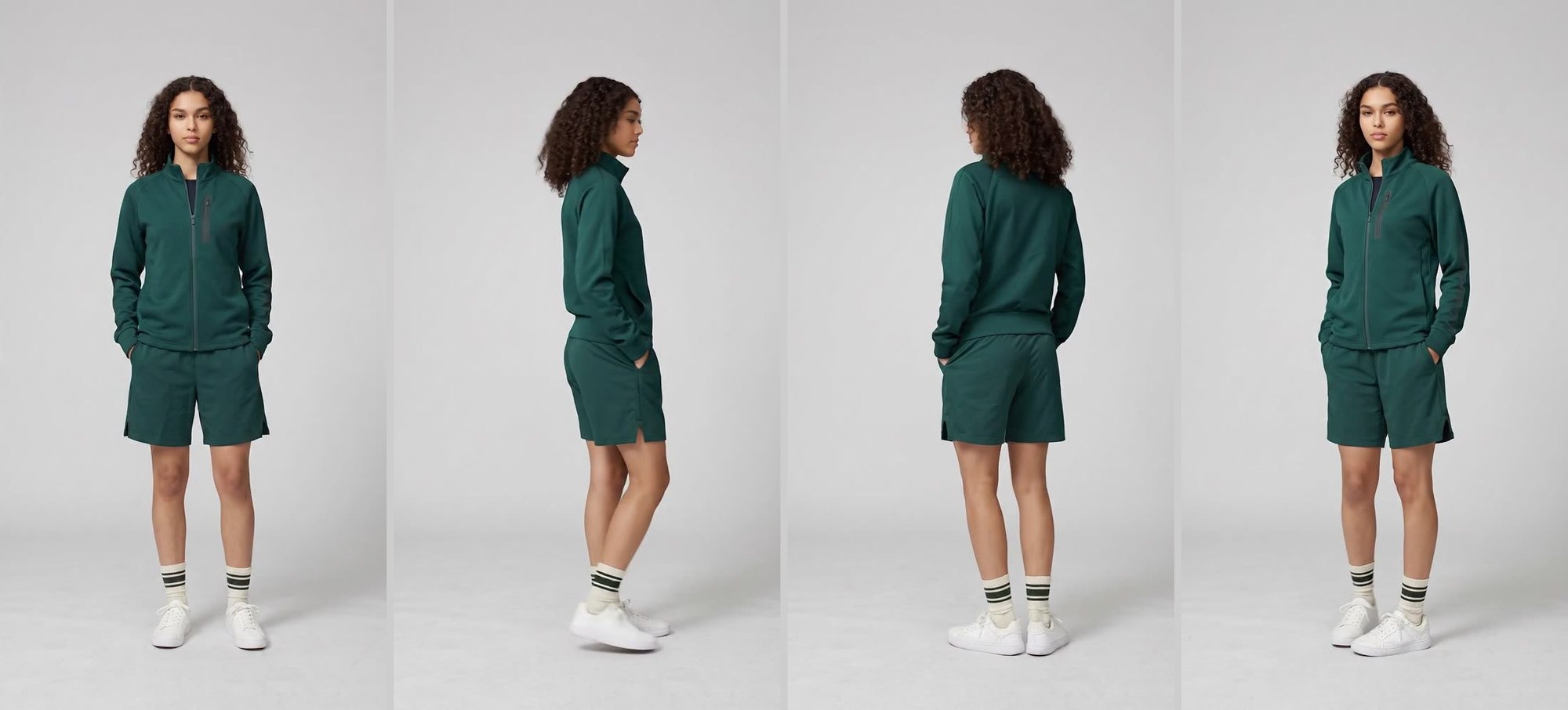 Four of the 48 frames: front, side, back and the other side
