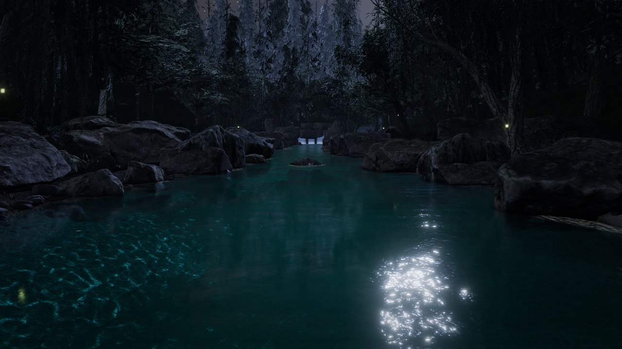 Moonlit night over the default view